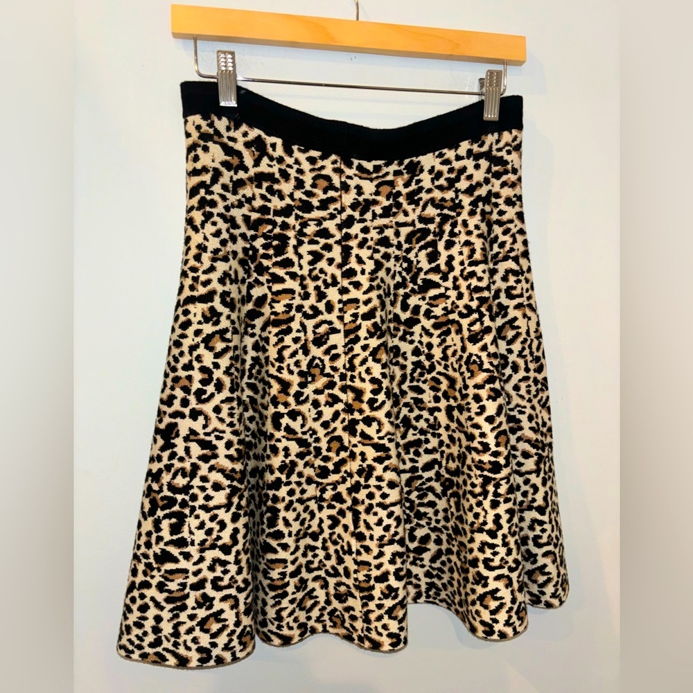 The Limited Leopard Print Knit Skater Skirt Size Medium
